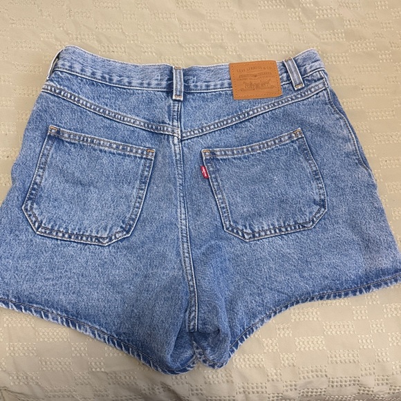 Levi's High-Waist Blue Denim Button-Fly Shorts - Picture 2 of 4